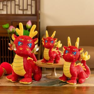 IPIE2 การ์ตูนลายการ์ตูน ตุ๊กตามังกรราศี สัตว์สัตว์สัตว์ ตุ๊กตายัดไส้ มาสคอตมังกรจีน น่ารักน่ารักๆ นุ่มนุ่มๆ ของเล่นตุ๊กตามังกร สินค้ามาใหม่