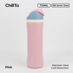 ChillTa Tumbler Hot and Cold with Straw OWALA Water Bottle Vacuum Insulated Stainless Steel 24/32oz