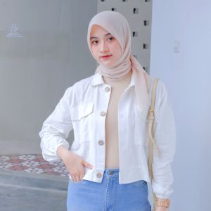 Lyora Shirt Atasan Kameja Wanita Jaket Bahan linen Crop