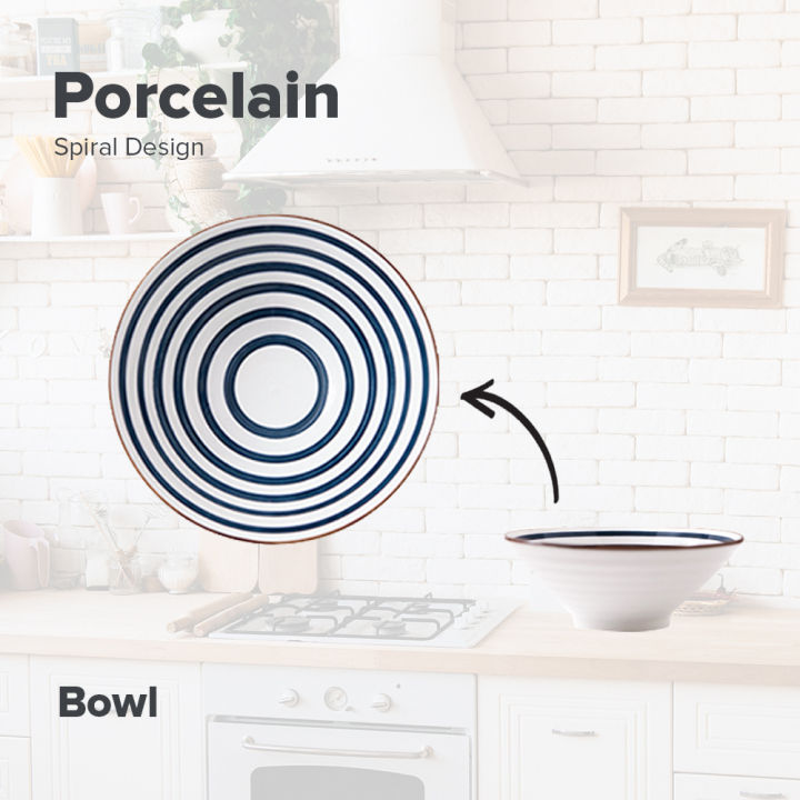 LOCAUPIN Spiral Japanese Porcelain Tableware Dining Plate Dip Soup Bowl Serving Platter Sauce Holder | Lazada Philippines