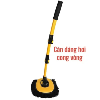 Chổi Rửa Xe Ô Tô Lau Kính Sàn Nhà Sợi Nhung Mềm Mại Điều Chỉnh Được Độ Cong Và Độ Dài Tiện Lợi