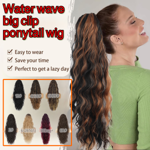 Fluffy Wavy Ponytail Clip-On Long Curly Hair Wig Claw Clip Ponytail Hair Extensions Volumizing Crinkle Hair Clip for Ponytails Non-Slip Wave Design Instant Hair Thickness Booster Gentle on Fine Hair Perfect for Updos Daily Styling