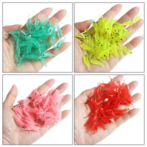 20PCS Artificial Shrimp Lures with Hook Floating Lures Simulation Shrimp Swimbaits Baits Floating Shrimp Soft Baits