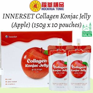 INNERSET Collagen Konjac Jelly - Apple Flovour 150g x 10 Pouches Zero Fat Zero Sugar Rich in Vitamin C (Halal Certificate)