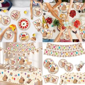 Capybara Print Cup Banners Party Supplies For Children Even School Activities Themed Occasion Birthday Decorations