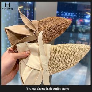 Hayating Women Bucket Hat Summer UV Protection Big Wide Brim Beach Sun Hats Outdoor Travel Bows Panama Caps Ponytail Caps