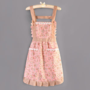Korean Style Cotton Waterproof Apron Suitable For Home And Kitchen Use Apron With Wiping Function