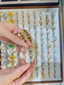 {loại1} Ximen 7 chiếc bản vuông khoá lưỡi gà hoạ tiết cánh quạt Kami trang sức sỉ
