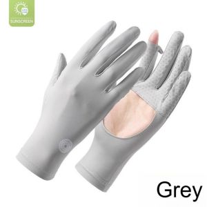 UV Protection Ice Silk Gloves Breathable Sunscreen Driving Cycling Riding Gloves Sun Protection Thin Five Finger Mitten