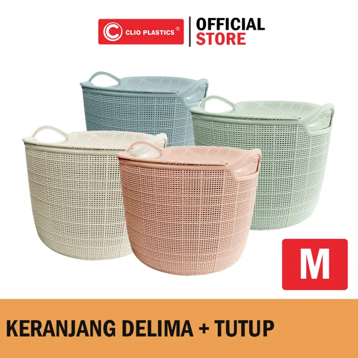 CLIO%20Keranjang%20Delima+Tutup%20M%20-%20Keranjang%20Buah/Storage%20Basket%20Plastic%20-%20Image%202