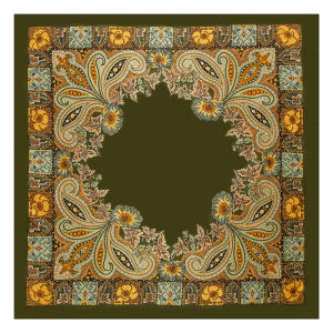 Jifang 90x9 0ซม. ย้อนยุคแนวแฟชั่นพิมพ์ลายดอกไม้ผ้าซาตินลายดอกไม้ผ้าพันคอสี่เหลี่ยมจัตุรัสฮิญาบแบบมุสลิม WJ527