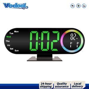 Modern LED Digital Alarm Clock with Large Display USB Powered Electronic Clock for Heavy Sleepers and Kids