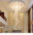 Phube Double spiral staircase lustre crystal ceiling chandelier lighting restaurant hotel hall loft  Modern Crystal Spiral Chandelier, Foyer Chandelier, Staircase Raindrop. 