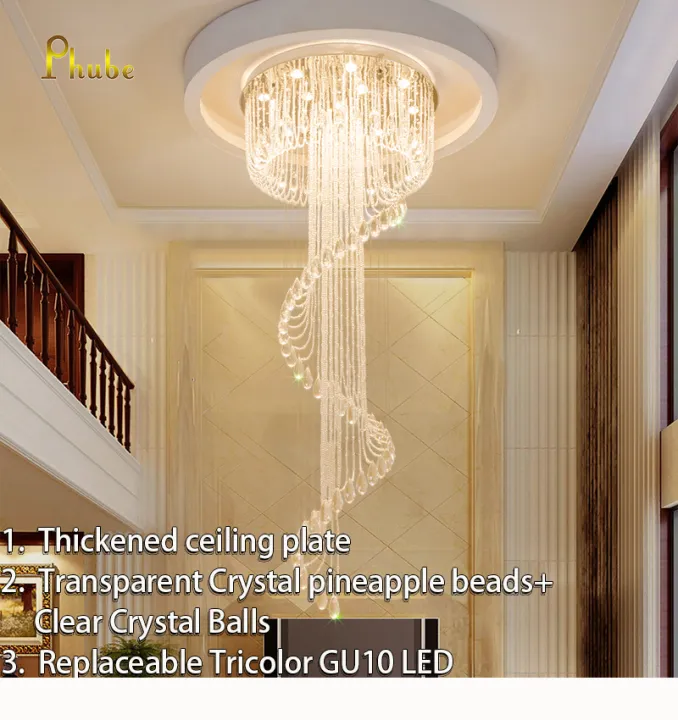 Phube%20Double%20spiral%20staircase%20lustre%20crystal%20ceiling%20chandelier%20lighting%20restaurant%20hotel%20hall%20loft%20%20Modern%20Crystal%20Spiral%20Chandelier,%20Foyer%20Chandelier,%20Staircase%20Raindrop%20-%20Image%202