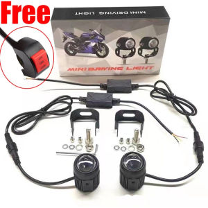 💥พร้อมสวิตช์💥ไฟสปอร์ตไลท์มอเตอร์ไซค์ 2สี ไฟหน้ารถจักรยานยนต์ สีขาวสีเหลืองสองสีรถจักรยานยนต์ LED ไฟติดมอไซค์ ไฟสปอร์ตไลท์ ไฟตัดหมอก สปอต 20วัตต์ 3000ลูเมน กระแสตรง 9-85V(ไฟอินโด/เลนส์ ไฟหน้า/ไฟท้าย)