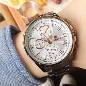 Đồng Hồ Quartz Nam NAVIFORCE 9089 Đồng Hồ Đeo Tay Quân Đội Thường Ngày Thể Thao Công Sở Thời Trang Dây Đai Thép Không Gỉ Không Thấm Nước