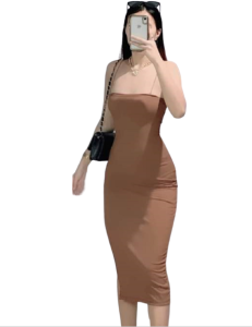 CLOTHINGHUB CHOCO STRAPPY DRESS