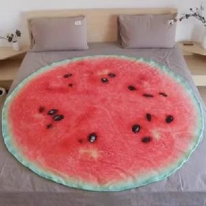 【Cabbage Blanket】Circular Food Pattern Blanket Funny Pancake Pizza Blanket Air Conditioning Blanket Office Nap Blanket