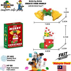 Bri-Brick Toys Multicoloured Christmas Mini Cartoon Bricks Block Cute Gift Decoration Building Blocks DIY Education Toys For Kids