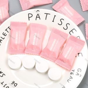 【1Pcs】 Compressed Face Towel Disposable Travel Candy Cotton Cleansing Tower Small Square Towel Portable