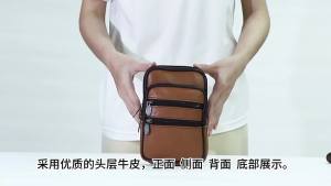 Top-layer cowhide crossbody bag for men outdoor sports waist bag mens business wallet multifunctional genuine leather mens bag