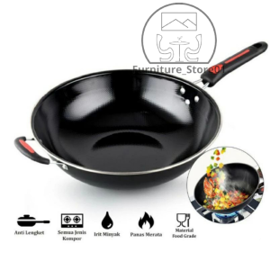 Wajan Enamel Wajan Penggorengan Anti Lengket pegangan dan kuping