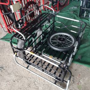 พ่วงข้างรุน มินิGI เหล็กกัลวาไนซ์ 6 หุนทั้งคัน โช้คใหม่ พื้นที่ใช้งาน กว้าง60ยาว100 ซม.พร้อมล้อ อุปกรณ์ติดตั้งครบชุด