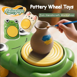 Aoduoyaya Kids DIY Pottery Machine Art & Craft Clay Wheel Toy No-baking Electric Gift Educational Toy Mainan