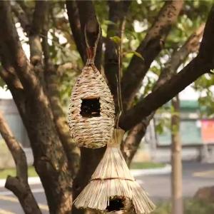 【DANDELION】Natural Grass Hanging NestParrot House Straw Bird Hatch Rest Hut Cage Decor straw bird nest