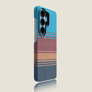 Carbon Fiber Sunset Texture Plastic Case For Samsung Galaxy S26 S25 Ultra Plus For Magsafe Shockproof Slim Bumper Cover