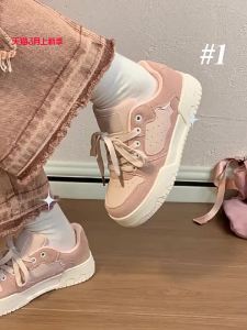 Womens Versatile Thick Sole Board Shoes Summer 2024 New Style Bread Shoe Pink Sneakers Retro Sports Casual Shoes for Students