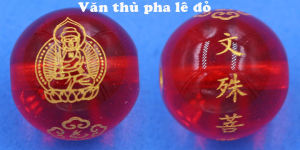 Vòng chuỗi đeo tay đá tím 8 ly và 10 ly charm Phật bản mệnh Văn thù pha lê đỏ
