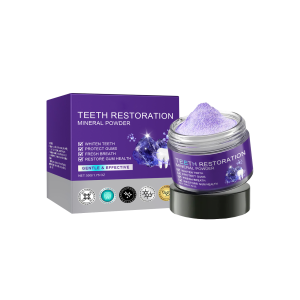 【Buy 1 take 1】Oralhoe Purple Mineral Tooth Powder 50g - Teeth Whitening & Stain Removal Freshens Breath Enamel Safe Gentle Daily Oral Cleansing Powder