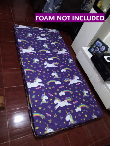AFFORDABLE FOAM COVER - C SHAPED ZIPPER (SEMICOTTON - RANDOM DESIGN/COLOR) (HINDI KUMUKUPAS)