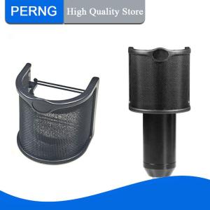 [PERNG] Tehe แผ่นกรองไมค์แบบมือถือ1ชิ้นแผ่นเสริมทรงป๊อปอัปเกรดเป็นแผ่นตาข่ายโลหะสองชั้นที่ใส่ไมโครโฟน ETamine ที่ครอบกระจกบังลม