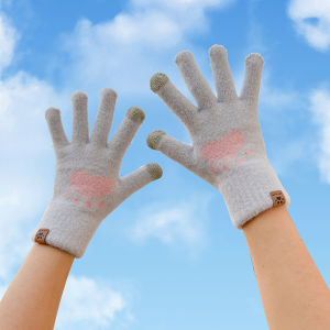 Warm Sleeves Multifunction Fingertip Touch Screen Good Warmth Thickening Cute Cat Element Windproof