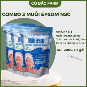 COMBO 3 túi Muối khoáng biển tự nhiên Epsom NSC - Cỏ Bấc Farm