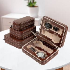 O-KAY Kotak Penyimpanan Jam Tangan Display Box Bahan Kulit 2/4/8 Grid Box Organizer Koleksi Jam Tangan Mewah