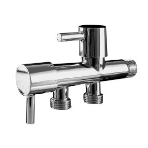 Kran Cabang Shower Kran Engkol Ganda Kran Cabang Bawah 2 Engkol Putar 90 Derajat JS-35