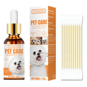 YEGBONG Pet Eye Drops Deeply Protect Eye Health Alleviate Eye Problems Antibacterial Anti Inflammatory Tear Drops Pet Tear Traces Cleaning Natural Ingredients Safe Relief Pet Eye Drops(50ml)