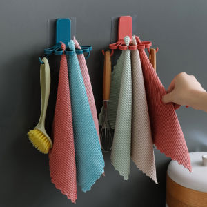 Kitchen Towel Hooks Self Adhesive Dish Towel Holder Hand Towel Hook Hanger