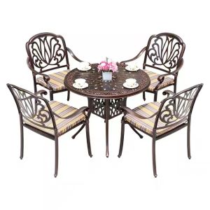NORWOOD 5Pcs Outdoor Furniture Set cast Aluminum Patio Dining Table and Chairs