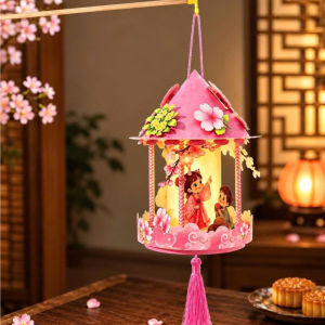 Đèn lồng tự lắp ghép Trung thu DIY cổ phong 4 mẫu cầm tay rước đèn trang trí chụp ảnh