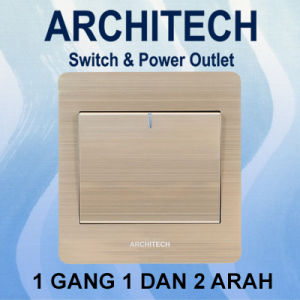 ARCHITECH PLATINUM B9-K01B Sakelar/CETEKAN Lampu 1 Gang 2 Arah Gold