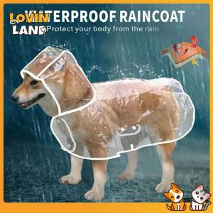 Lovinland họa tiết cún cưng transpatent Áo Mưa Mèo đội mũ trùm đầu áo khoác không thấm nước quần áo mềm mại và thoáng khí Áo Mưa PVC Thú cưng Chó con tất cả các kích thước chó Mưa Poncho màu ngẫu nhiên kích thước XS-8XL