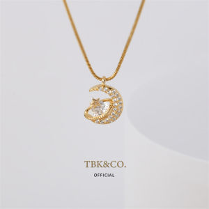 TBK 18K Gold Cubic Zirconia Hitagi Pendant Necklace Accessories for Women Fashion Jewelry 229n
