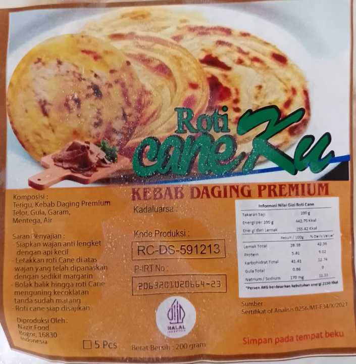 Label Roti Cane Roti Cane Daging 10 Cm Roti cane ini isian daging sapi , dan bisa ...