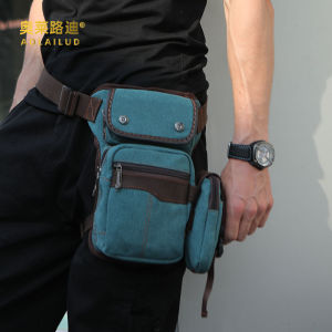 Manufacturer wholesale fashion trendy crossbody bag European and American retro leg bag vertical zipper wear-resistant canvas bag for men single shoulder bag
