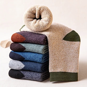 1 Pair Cushions Socks Soft Warm Comfort Crew Socks Casual Thick Winter Warm Socks Geothermal Socks Boot Socks for Men