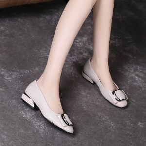Free Shipping WomenS Comfortable And Stylish Shoes With A Chunky Heel And Shallow Toe Perfect For Spring And Autumn A New Design For Middle-Aged And Elderly Women